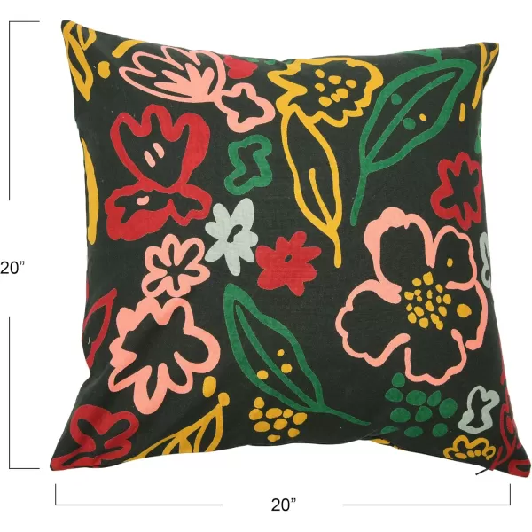 imageCreative CoOp 20quot Square Jaunty Floral Printed Pillow CoverCover Only
