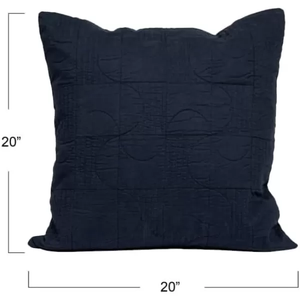 imageCreative CoOp 20quot Square Modern Geometric Quilted Pillow Decorative Pillow 20quot x 20quot BlueBlue