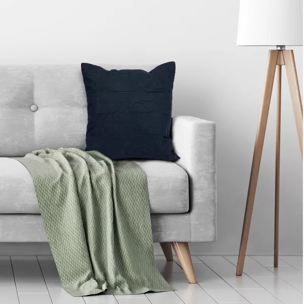 imageCreative CoOp 20quot Square Modern Geometric Quilted Pillow Decorative Pillow 20quot x 20quot BlueBlue