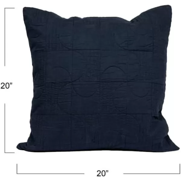imageCreative CoOp 20quot Square Modern Geometric Quilted Pillow Decorative Pillow 20quot x 20quot BlueBlue