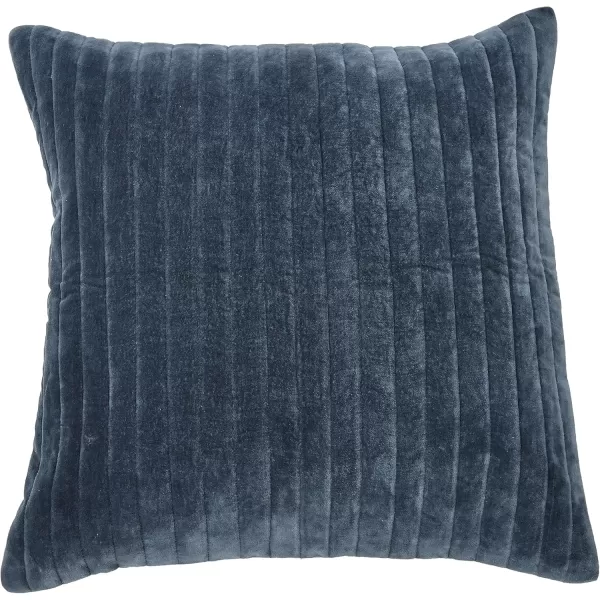 imageCreative CoOp 20quot Square Quilted Velvet Pillow Channel Stitch Decorative Pillow Cover 20quot x 20quot GreenBlue