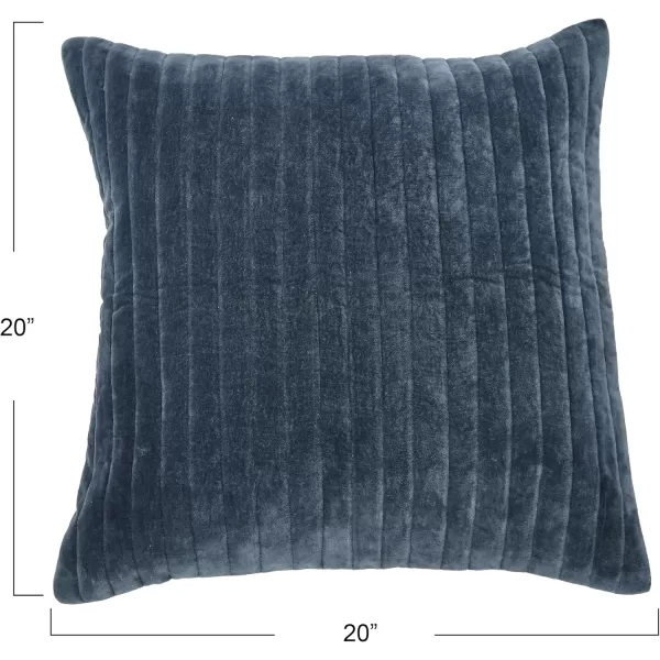 imageCreative CoOp 20quot Square Quilted Velvet Pillow Channel Stitch Decorative Pillow Cover 20quot x 20quot GreenBlue