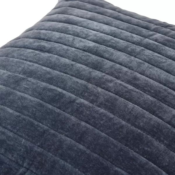 imageCreative CoOp 20quot Square Quilted Velvet Pillow Channel Stitch Decorative Pillow Cover 20quot x 20quot GreenBlue
