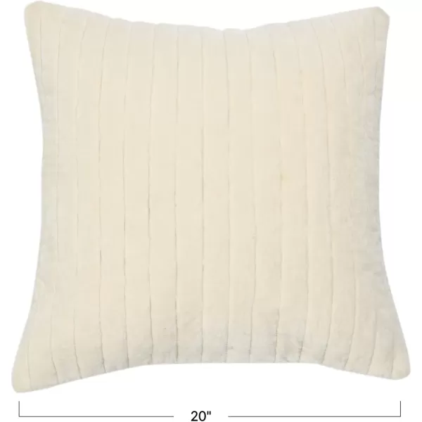imageCreative CoOp 20quot Square Quilted Velvet Pillow Channel Stitch Decorative Pillow Cover 20quot x 20quot GreenCream