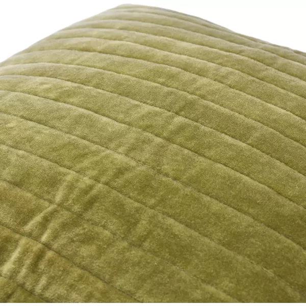 imageCreative CoOp 20quot Square Quilted Velvet Pillow Channel Stitch Decorative Pillow Cover 20quot x 20quot GreenGreen