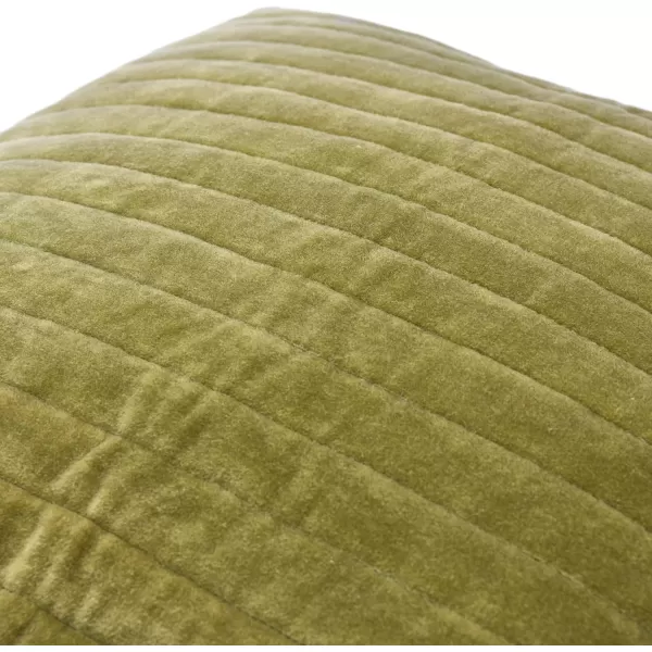 imageCreative CoOp 20quot Square Quilted Velvet Pillow Channel Stitch Decorative Pillow Cover 20quot x 20quot GreenGreen