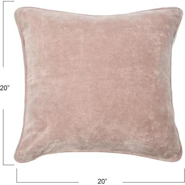 imageCreative CoOp 20quot Square Velvet Pillow CoverBlush