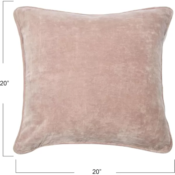 imageCreative CoOp 20quot Square Velvet Pillow CoverBlush