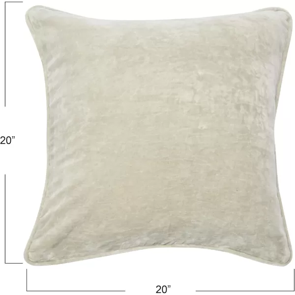 imageCreative CoOp 20quot Square Velvet Pillow CoverLight Grey