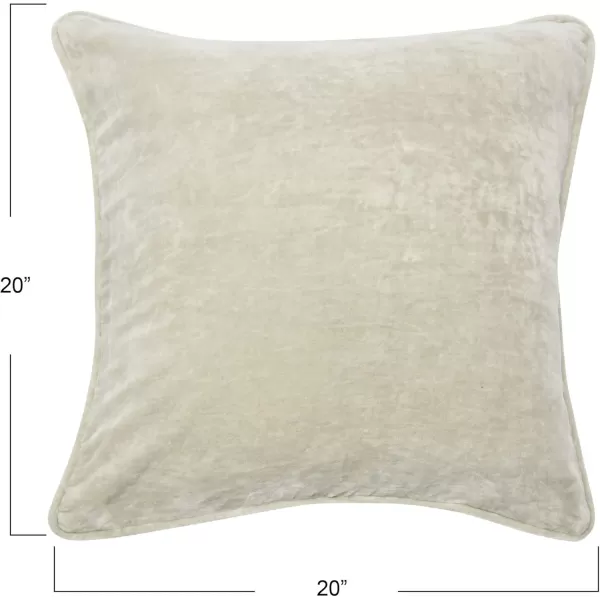 imageCreative CoOp 20quot Square Velvet Pillow CoverLight Grey