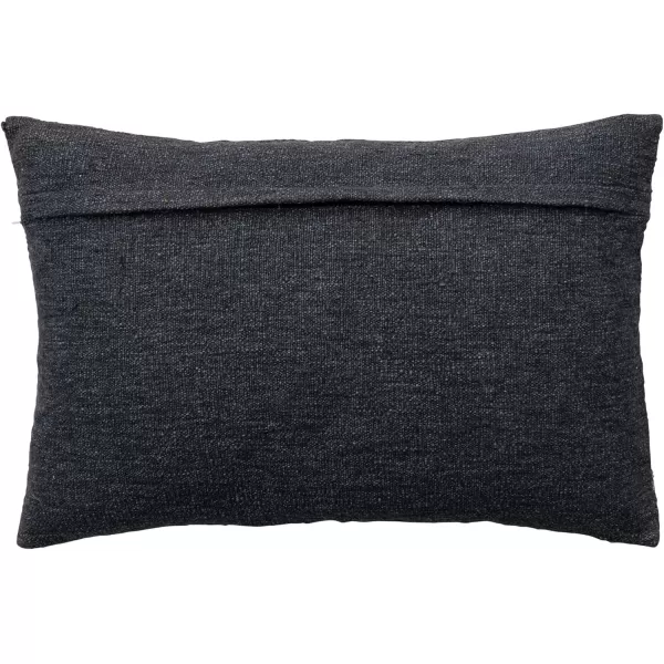 Creative CoOp 24 Inches Cotton Blend Lumbar Jute Embroidery Charcoal and Natural Pillow Gray
