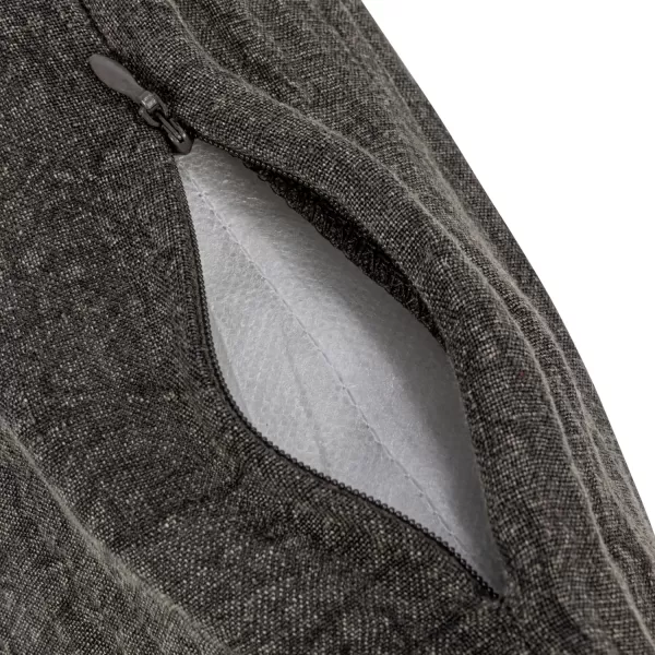 Creative CoOp 24 Inches Stonewashed Linen Lumbar Charcoal Pillow Gray