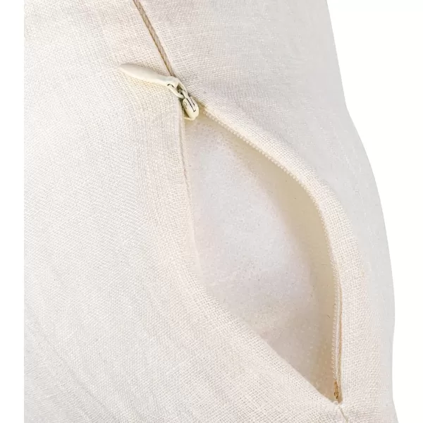 Creative CoOp 24 Inches Stonewashed Linen Lumbar Ivory Pillow