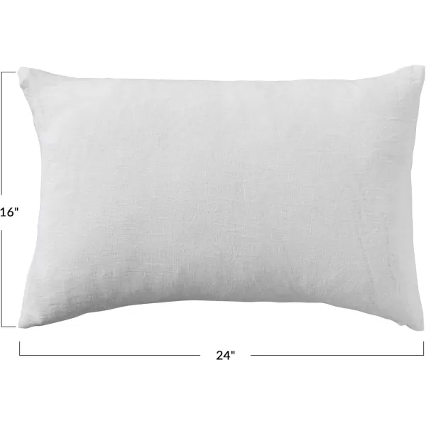 Creative CoOp 24 Inches Stonewashed Linen Lumbar Ivory Pillow