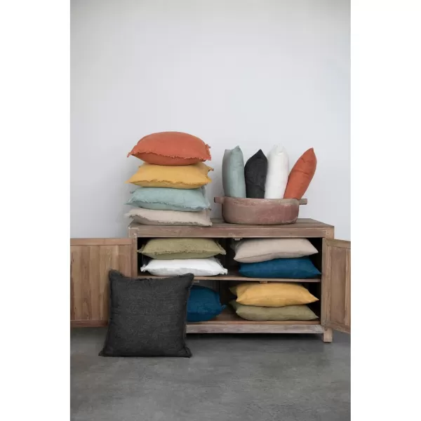 Creative CoOp 24 Inches Stonewashed Linen Lumbar Mint Pillow
