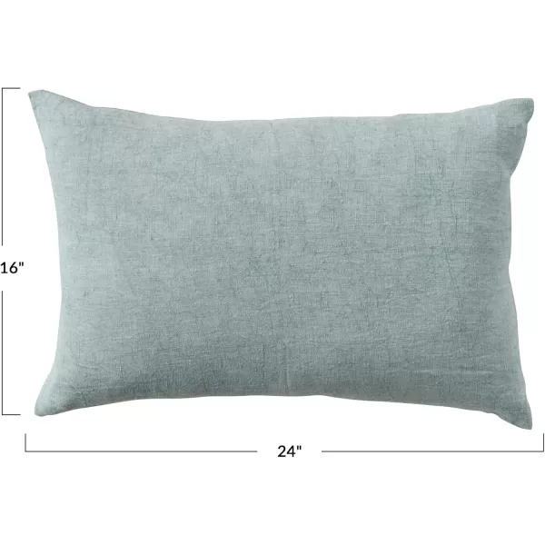 Creative CoOp 24 Inches Stonewashed Linen Lumbar Mint Pillow