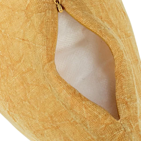 Creative CoOp 24 Inches Stonewashed Linen Lumbar Mustard Pillow Yellow