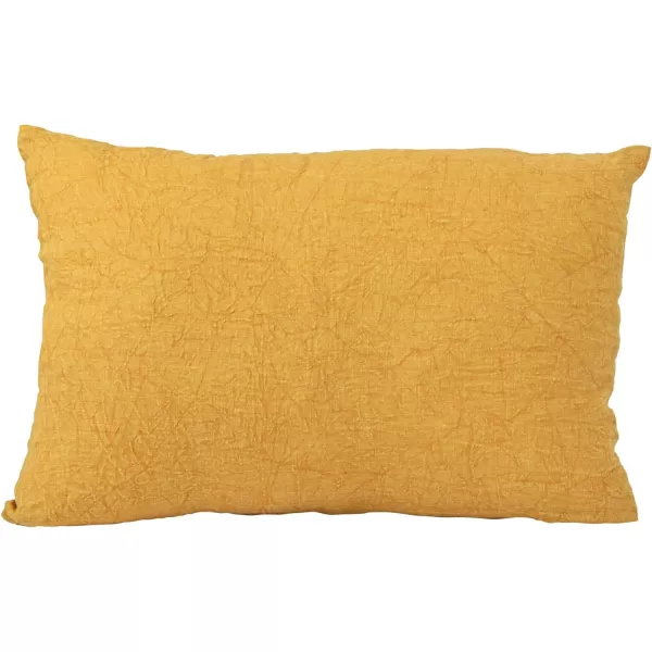 Creative CoOp 24 Inches Stonewashed Linen Lumbar Mustard Pillow Yellow