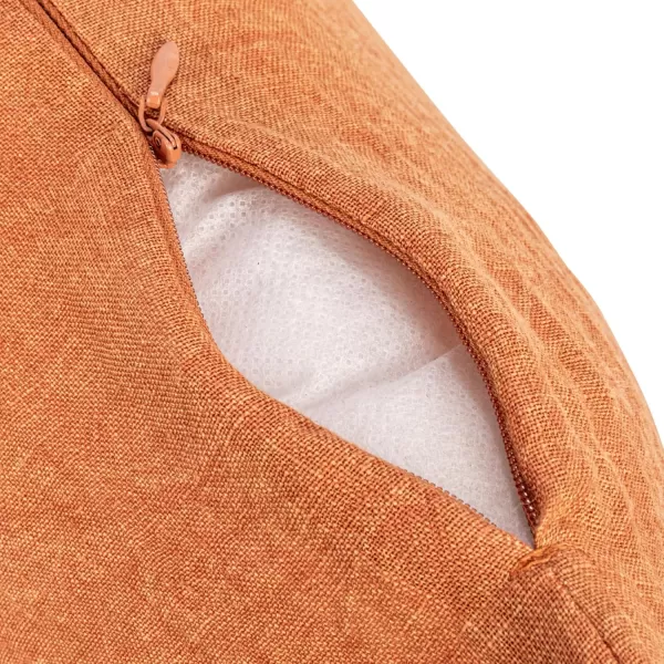 Creative CoOp 24 Inches Stonewashed Linen Lumbar Rust Pillow Orange