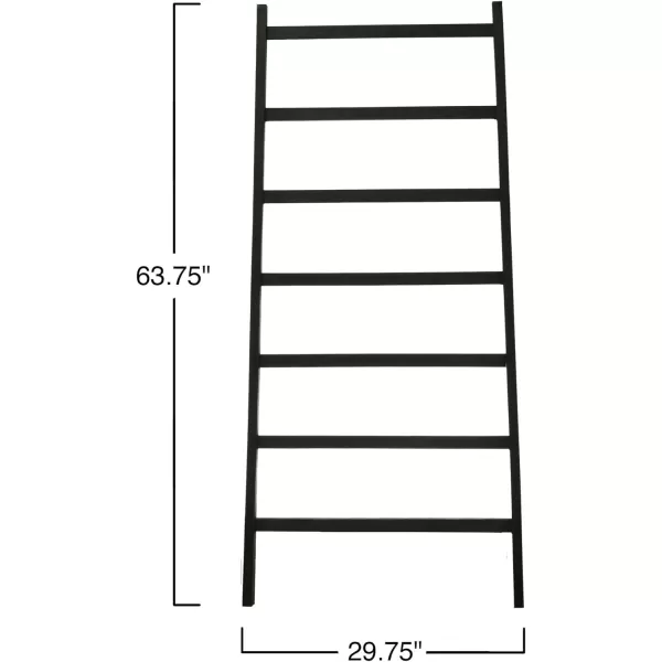 Creative CoOp 64quot H Decorative Fir Wood 7 Rungs Wall Ladder Black