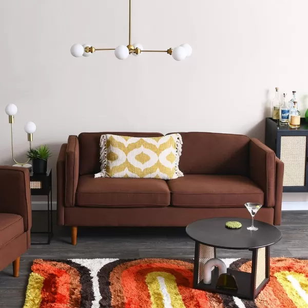 Creative CoOp Atley High Sided Sofas Vegan Cognac LeatherBrown