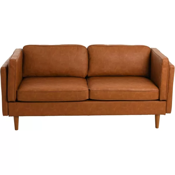 Creative CoOp Atley High Sided Sofas Vegan Cognac LeatherCognac
