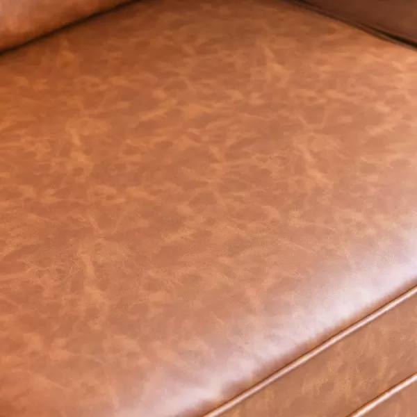 Creative CoOp Atley High Sided Sofas Vegan Cognac LeatherCognac