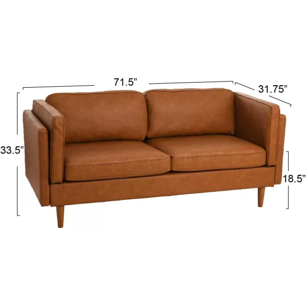 Creative CoOp Atley High Sided Sofas Vegan Cognac LeatherCognac