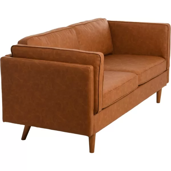 Creative CoOp Atley High Sided Sofas Vegan Cognac LeatherCognac