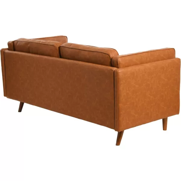 Creative CoOp Atley High Sided Sofas Vegan Cognac LeatherCognac