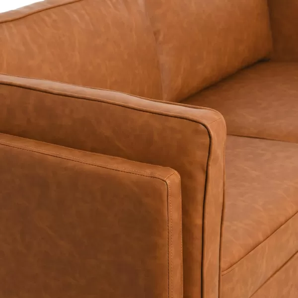 Creative CoOp Atley High Sided Sofas Vegan Cognac LeatherCognac