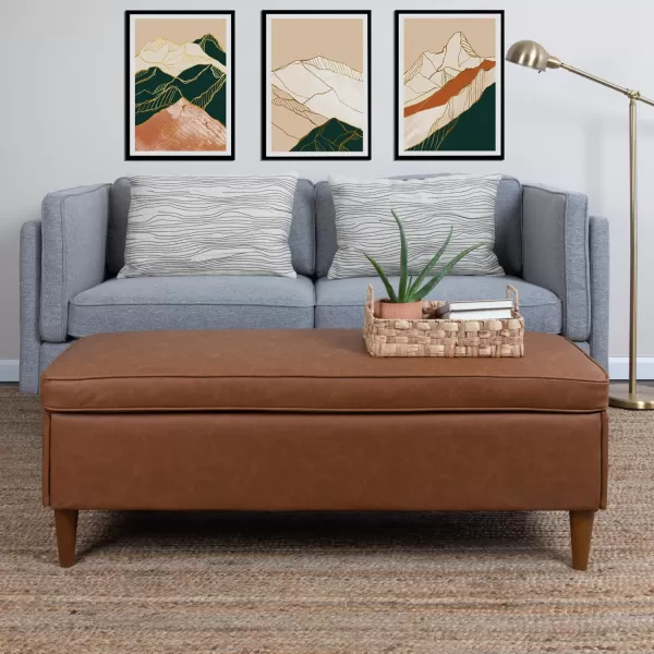 Creative CoOp Atley High Sided Sofas Vegan Cognac LeatherGrey