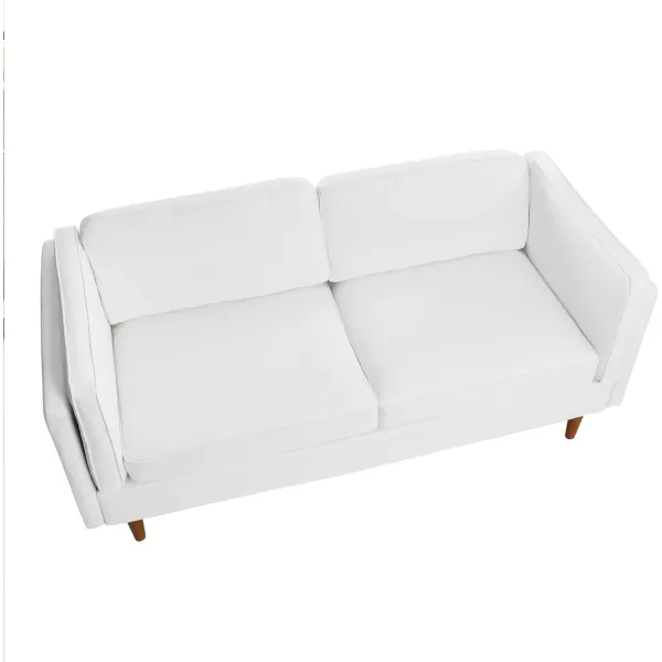 Creative CoOp Atley High Sided Sofas Vegan Cognac LeatherWhite