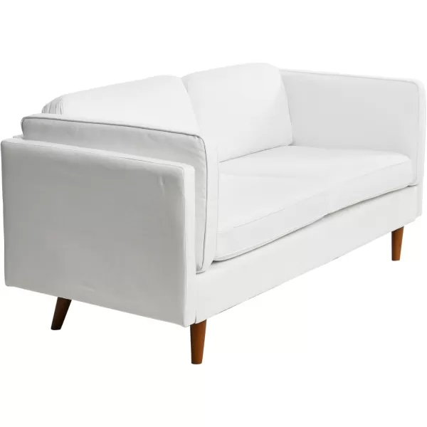 Creative CoOp Atley High Sided Sofas Vegan Cognac LeatherWhite