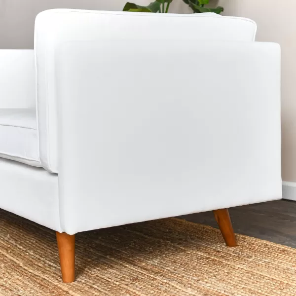 Creative CoOp Atley High Sided Sofas Vegan Cognac LeatherWhite