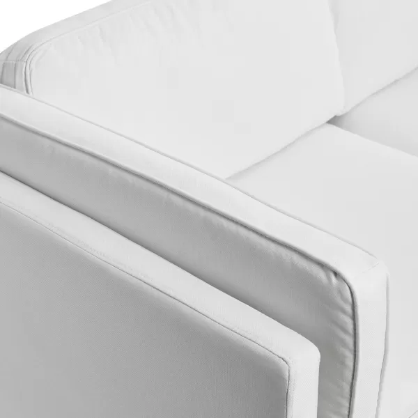 Creative CoOp Atley High Sided Sofas Vegan Cognac LeatherWhite