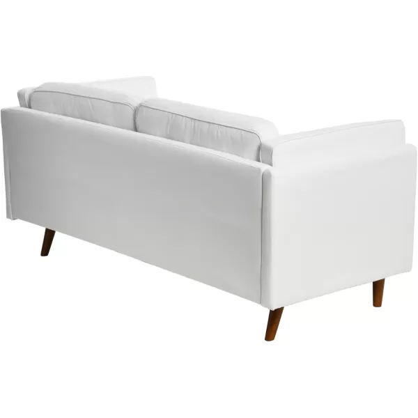 Creative CoOp Atley High Sided Sofas Vegan Cognac LeatherWhite