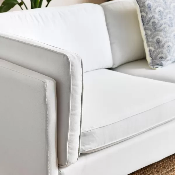 Creative CoOp Atley High Sided Sofas Vegan Cognac LeatherWhite