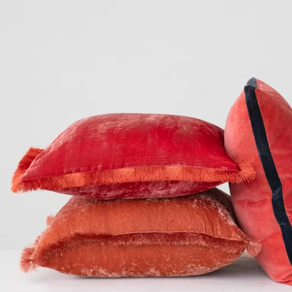 Creative CoOp Berry Bliss Eyelash Fringe Pillow