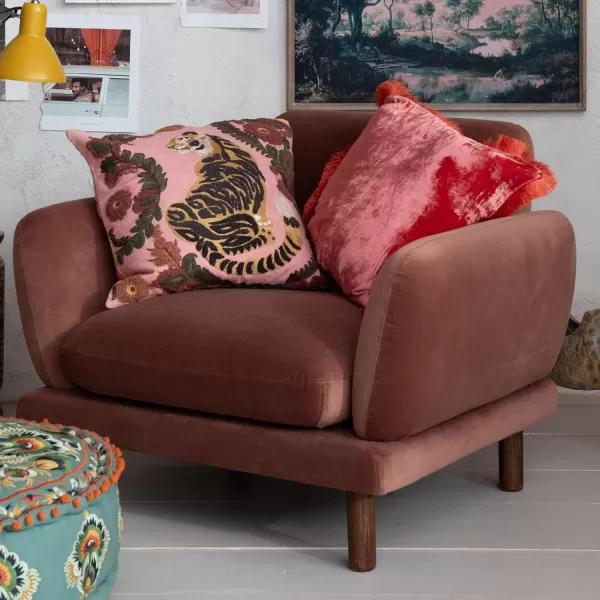 Creative CoOp Berry Bliss Eyelash Fringe Pillow