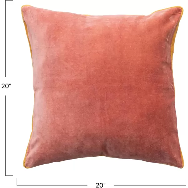 Creative CoOp Berry and Navy Multicolored Art Deco Velvet PillowApricot and Mustard