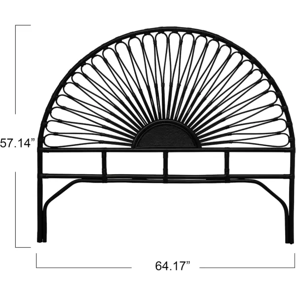 Creative CoOp Black Rattan Queen Size Headboard