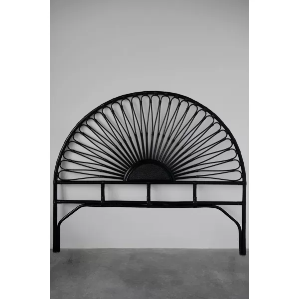 Creative CoOp Black Rattan Queen Size Headboard