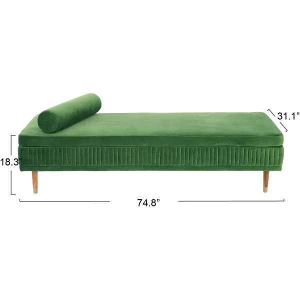 Creative CoOp Brushed Velvet Bolster Pillow ampamp Wood Legs Daybed Green