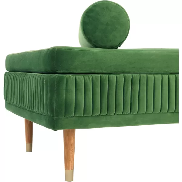 Creative CoOp Brushed Velvet Bolster Pillow ampamp Wood Legs Daybed Green