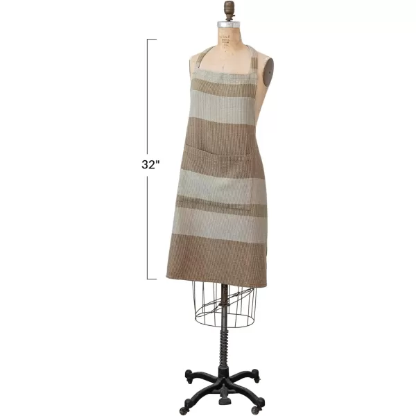 imageCreative CoOp Cotton Waffle Weave Pocket and Stripes Grey and Brown Apron OneSize Green
