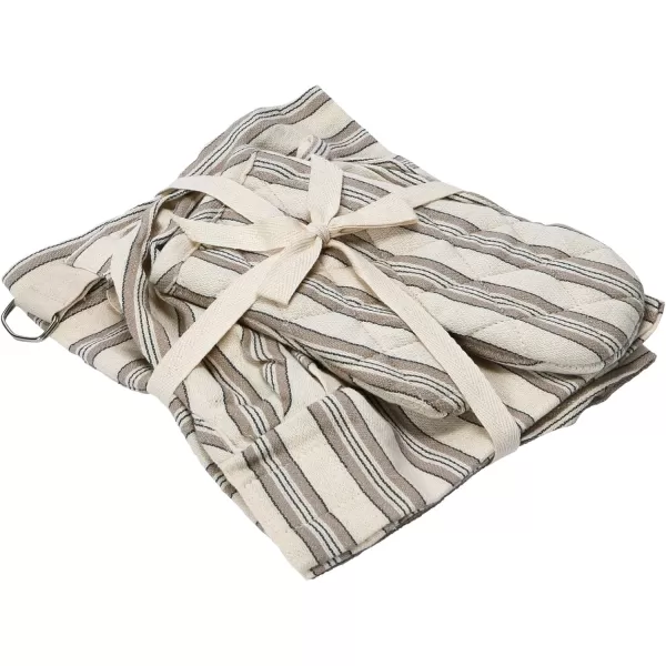 imageCreative CoOp Creative CoOp Striped Cotton Child Apron with Chef Hat and Oven Mitt Set of 3 Multicolor