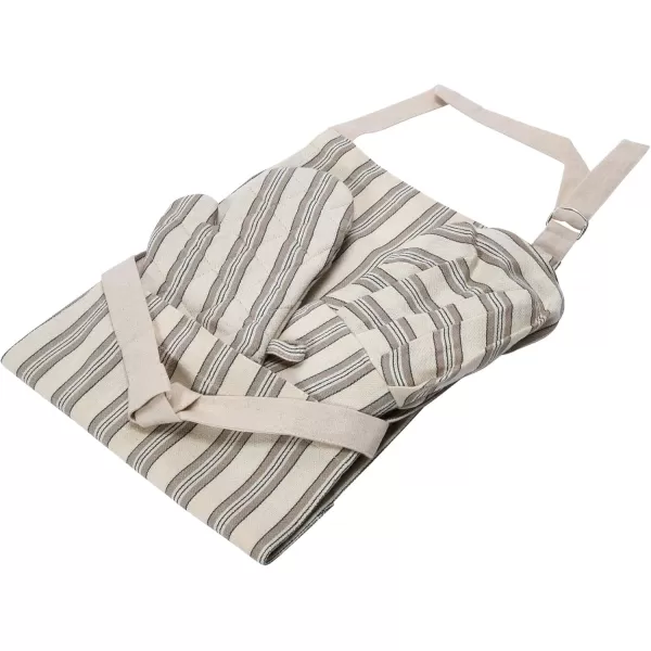 imageCreative CoOp Creative CoOp Striped Cotton Child Apron with Chef Hat and Oven Mitt Set of 3 Multicolor