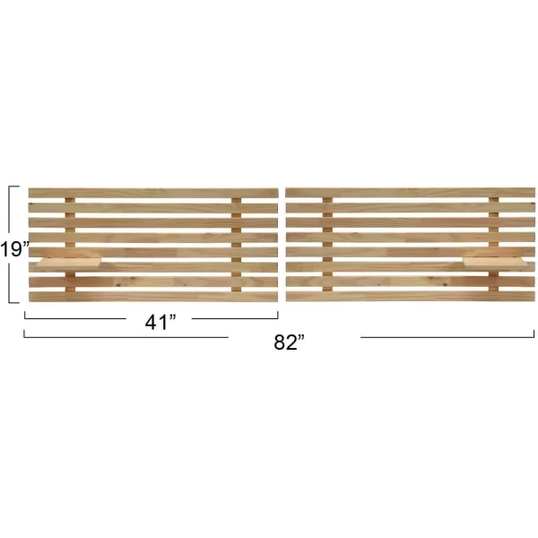 Creative CoOp Customizable Wood Set of 2 Panels Headboard 19quot L x 41quot W x 8quot H Light BrownLight Brown