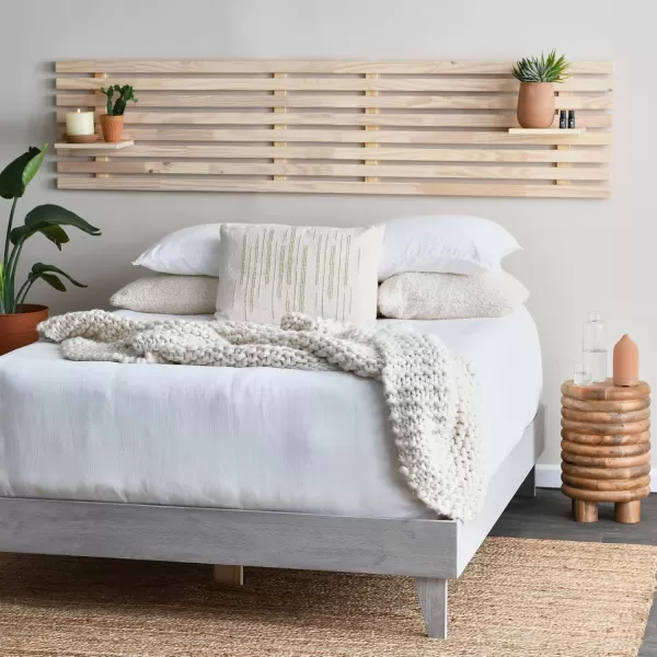 Creative CoOp Customizable Wood Set of 2 Panels Headboard 19quot L x 41quot W x 8quot H Light BrownLight Brown